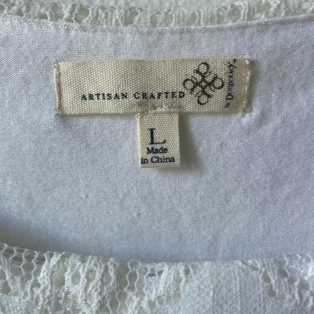 NWT artesian crafted by democracy top ivory lace size large - Picture 2 of 12